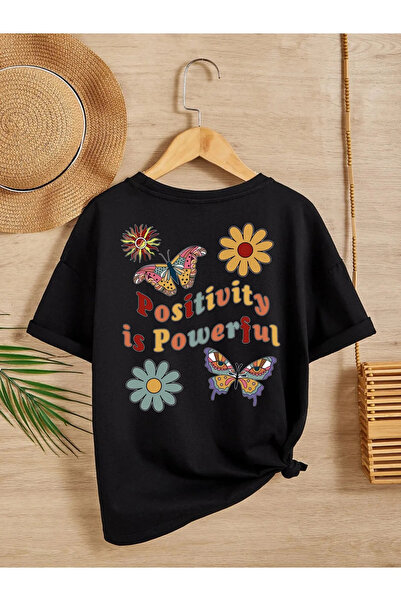 THİS GYOX POSITIVITY FRONT BACK PRINTED CHILDREN'S T-SHIRT