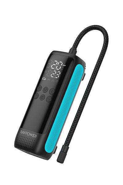 RavPower Ravbower Tire Inflator – Without Battery-, Car Lighter-Powered with 45L/Min Power + LED Flashlight-