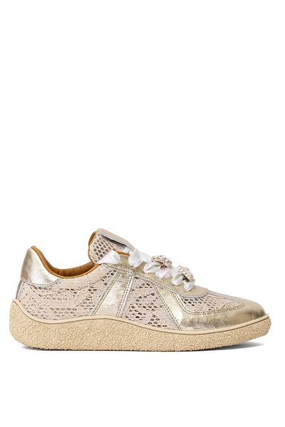 Ayakkabı Fuarı Elit DK34135 Pantofi de damă din piele naturală Stone Casual Aur