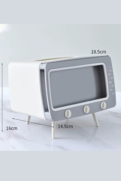 bluvex Tv Görünümlü Peçetelik Telefon Tutucu Peçetelik Masaüstü Peçetelik Dekoratif Peçetelik Retro Peçete