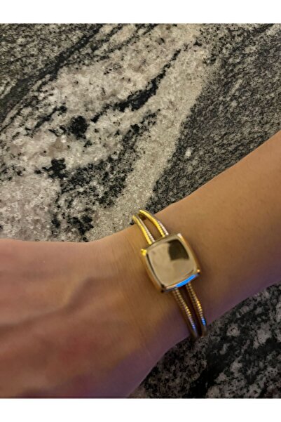 İnci Altın kaplama Çelik geometrik kesim bileklik