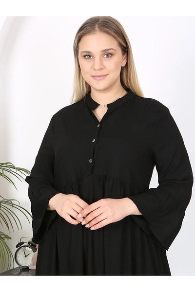 MODA Button-Up Collar Placket Spanish Sleeve Woven Women's Plus Size Dress