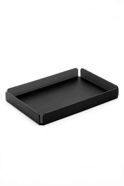 PİNA COMPANY Siyah Pleksi Çay Kahve Sunum Servis Tepsisi Ofis Masa Üstü Evrak...