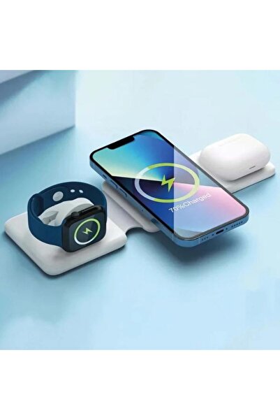 PRODUCT PARAMETERS Kablosuz Şarj Standı, 3'ü 1 Arada Telefon, Saat ve Kulaklı...