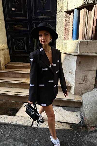 velmorafashion ELEVA FEMME Μαύρο Μπουφάν με λεπτομέρεια ετικέτας