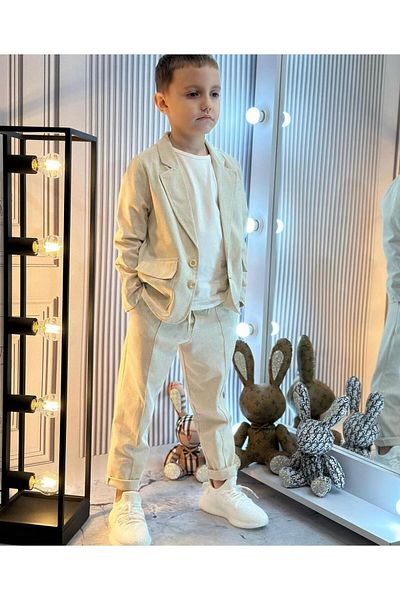 rg kidsstore Gyermek természetes vászonszövet öltöny