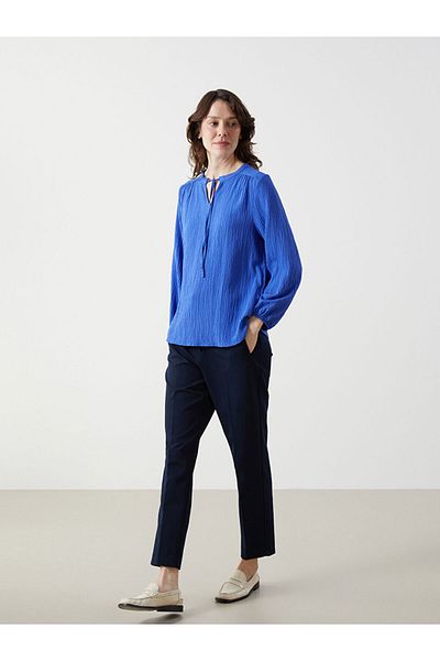 LC Waikiki Bluză de damă oversize cu textura cu guler Baglama de sezon nou - S5FR12Z8