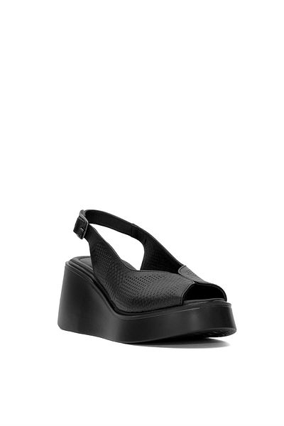 Pierre Cardin PC-54587 Γυναικεία πέδιλα με τακούνι από γνήσιο δέρμα μαύρο