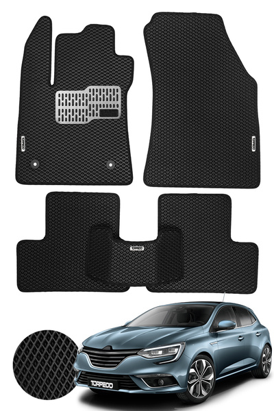 TORPEDO Megane 4 Hatchback Uyumlu Hücreli Premium Eva Paspas Seti Tam Set Pas...