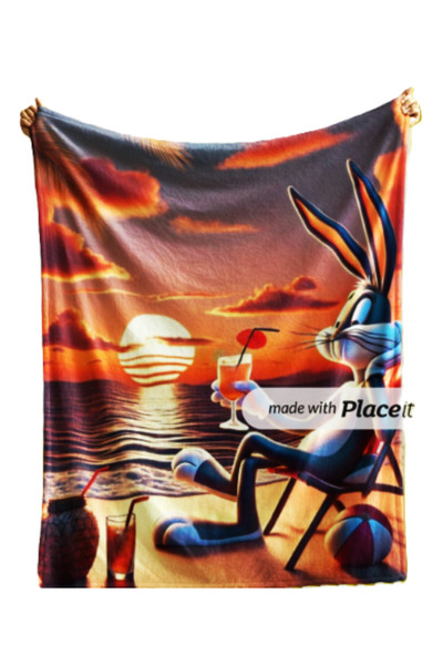 Elmas Dizayn منشفة رياضية مقاس 80 × 150 سم مع أرنب وبحر وشمس وأطفال