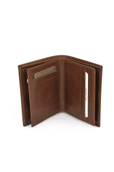 Ziya Мъжки портфейл от естествена кожа 1519841ZD09 Кафяв