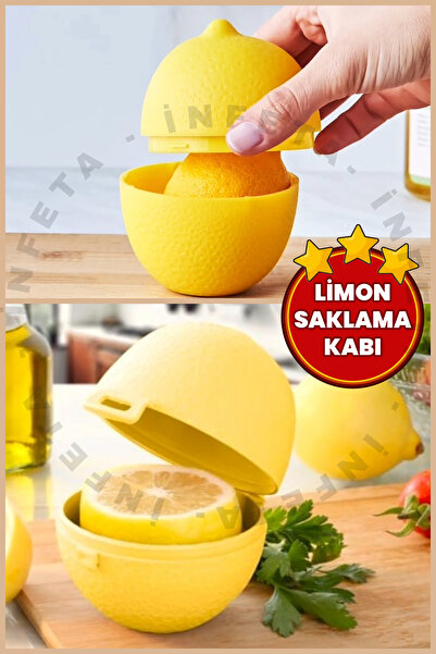 İnfeta Tazelik Koruyucu Limon Saklama Kabı- Kokudan Koruyucu Limon Şekilli Sa...