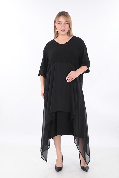 lovedrobe Plus Size Women's Dress 8062-Black - 52