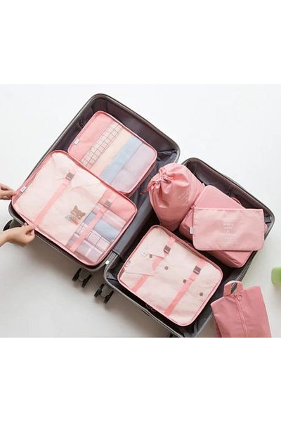 COOYA 7 Set Travel Cubes,Tear-Resistant Nylon Fabric,Soft Mesh Top Keeps Clothes Dry,Odor Free