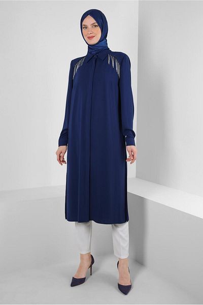 Alvina STONE TASSEL DETAILED SIDE SLIT TUNIC 43545