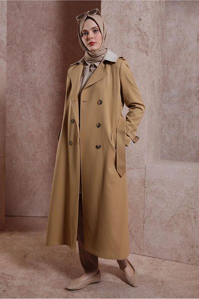 Alvina CRUVASE COLLAR BELTED TRENCH COAT 10862