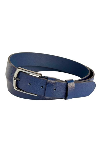 Süzer Deri Oversize Genuine Leather 4 Cm. Buckle Plain Model Sports Men's Belt Navy Blue
