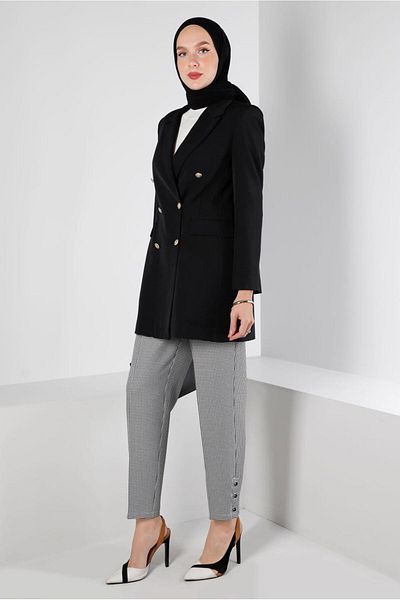 Alvina Pantaloni clasici cu model Houndstooth 70437