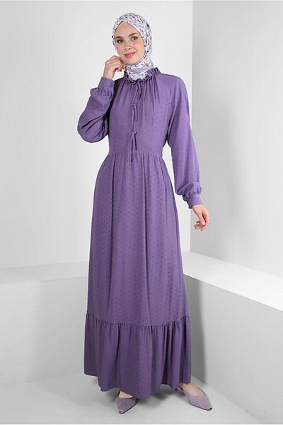 Alvina Tie Detailed Robe Dress - 43744