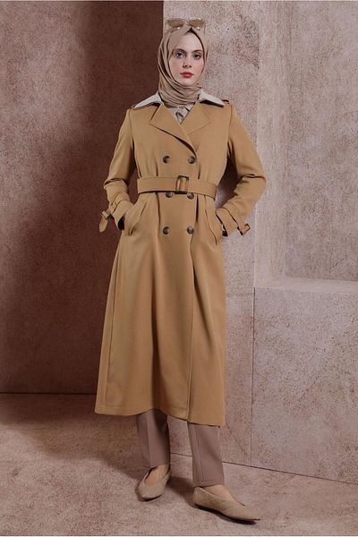 Alvina CRUVASE COLLAR BELTED TRENCH COAT 10862
