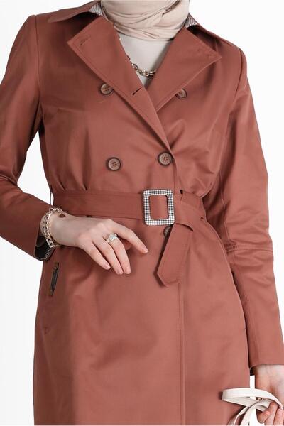 Alvina Тренчкот з поясом і ґудзиками, з деталями у вигляді клітинки 10565