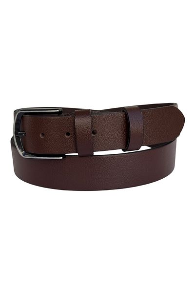 Süzer Deri Oversize Genuine Leather 4 Cm. Buckle Plain Model Sports Men's Belt Brown