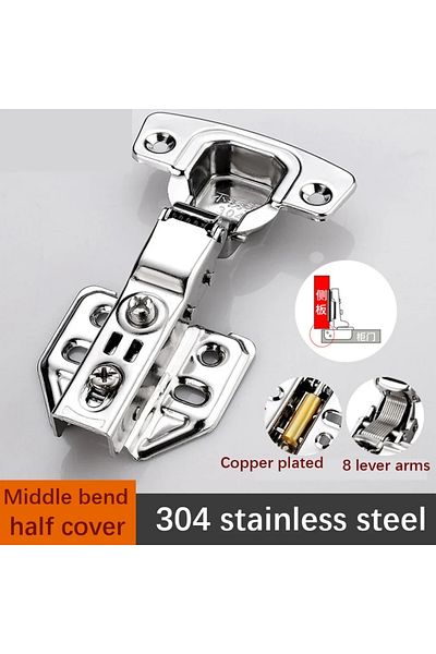 Choice Middle bend (1Pcs) 1Pcs/10Pcs 304 Stainless Steel Hydraulic Hinges Cabinet Door Spring Hinge Damper