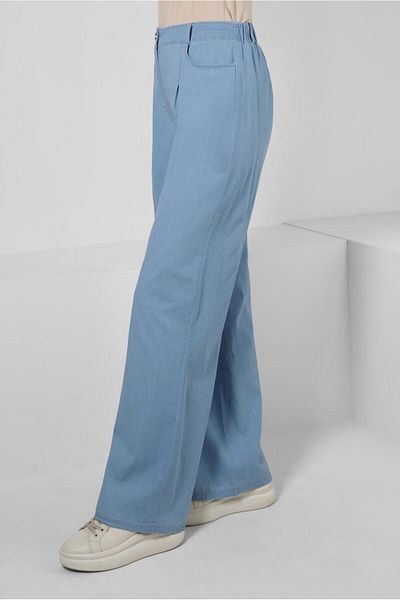 Alvina Pantaloni din denim cu talie elastică cu picioare late 70562