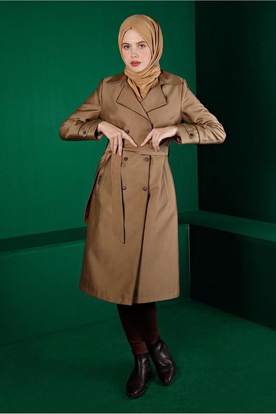 Alvina Snap Fastener Belted Trench Coat 10663