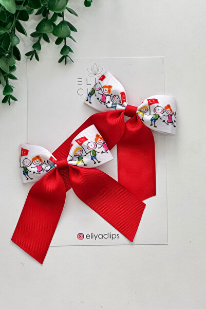 Eliya Clips 2Pcs 23 April Buckle Show Buckle Red Ribbon Buckle Flag Buckle Ch...