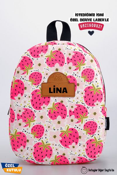Minilee [with the Name You Want] - Strawberry Garden 0-8 Years Old - Kids Kindergarten, Nursery Backpack