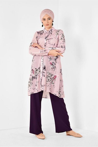 Alvina Flower Patterned Salaş Tunic 4910