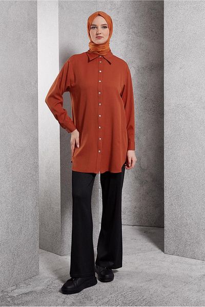 Alvina 45068 Model Shirt Collar Tunic
