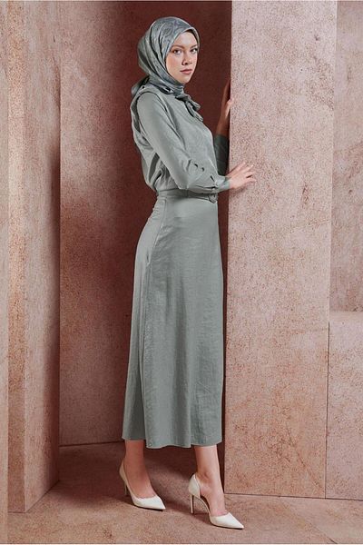 Alvina Accessory Detailed Skirt Suit 44717