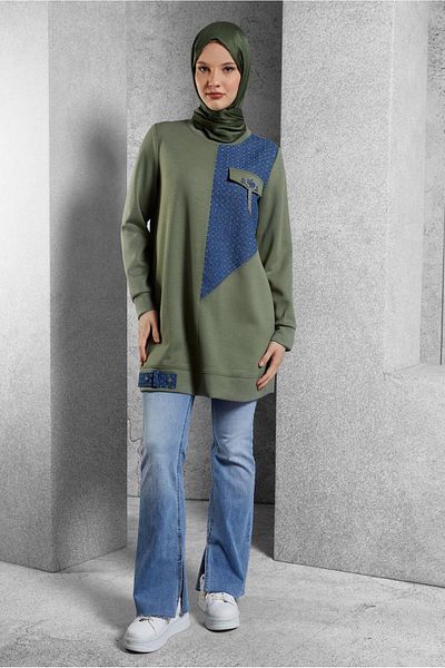 Alvina 45129 Model Stone Detailed Tracksuit Tunic