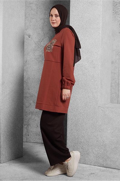 Alvina 45112 Model Printed Tracksuit Tunic