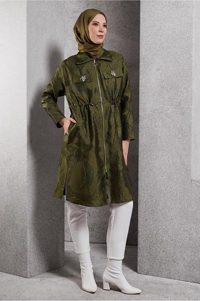 Alvina Zippered Jacquard Tunic 44730