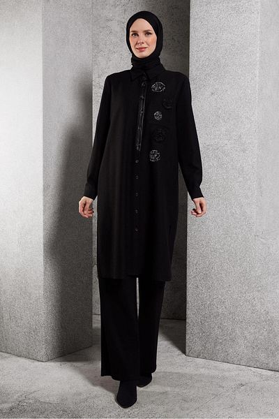 Alvina 45045 Model Dobby Saw Tunic