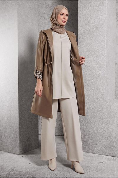Alvina Suni Leather Trench Coat 10931