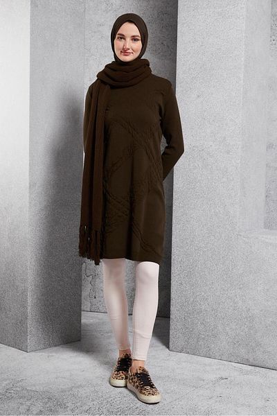 Alvina Πλεκτό Hijab Tunic - 44906