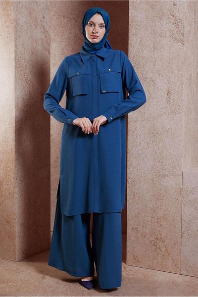 Alvina 44464 Set pantaloni cu textura din in