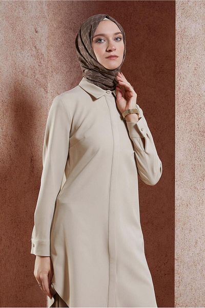 Alvina 45079 نموذج سترة الحجاب طوق القميص