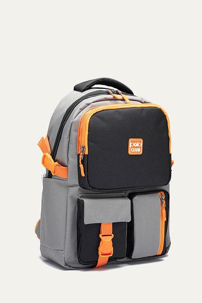 By Hakan Set de 3 rucsac de școală - Booster ortopedic negru - Compartimente multiple