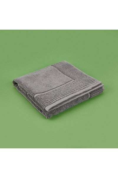 Evidea Soft Bordered Premium Foot Towel - Anthracite - 50X70 cm