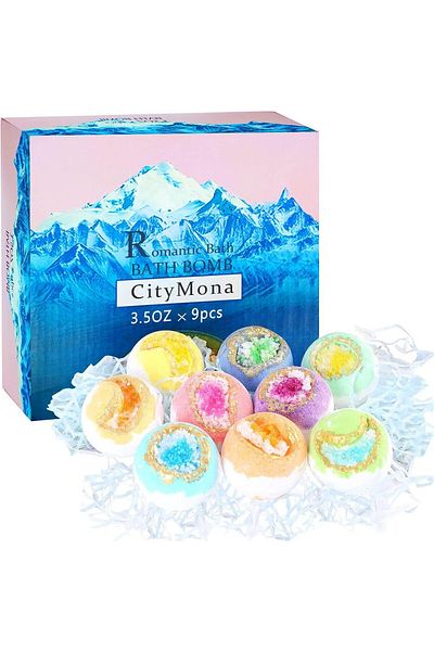 COOYA Bath Bomb Gift Set, 9-Pack Natural Organic Bath Bombs, 100g Bath Salt Balls, Can Moisturize The Skin