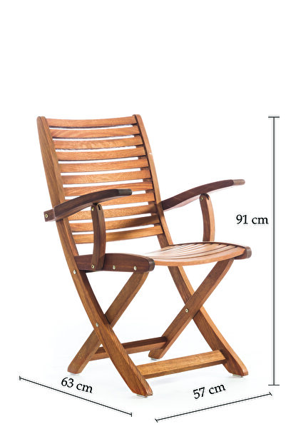 Root Art Mane Iroko Ahşap Katlanır Kollu Bahçe-Balkon Sandalye