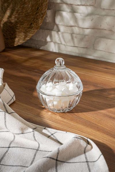 Queen’s Kitchen Round Striped Selena Glass Sugar Bowl