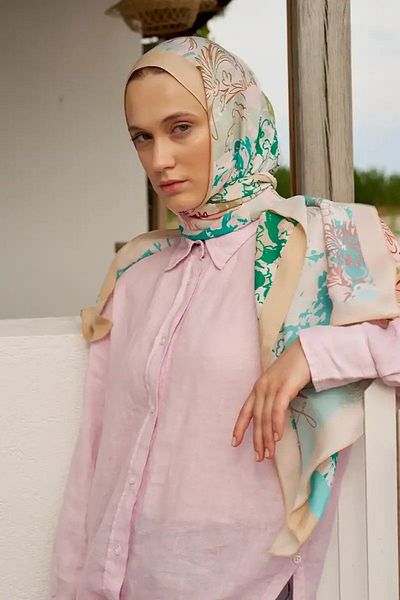 ED Scarf Μπεζ Χρώμα Curated Lilium Σάλι