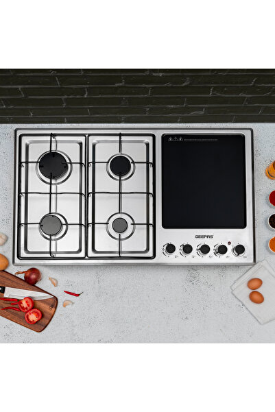 Geepas موقد غاز كهربائي مدمج من الفولاذ المقاوم للصدأ مع ٤ شعلات | قاعدة مقلا...
