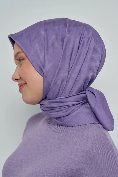 ED Scarf Purple Zigzag Patterned Cotton Scarf